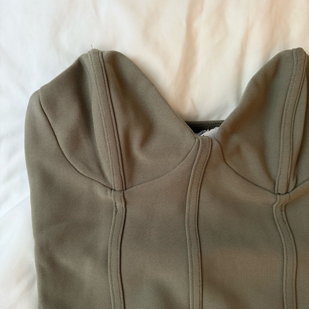 Princess Polly Sage Green Bustier Top